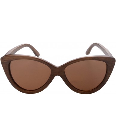 Wayfarer Polarized Wood Sunglasses Men's Wooden Eyewear UV400 Protective Sunglasses-6090 - Brown- Brown - C817YXSXURS $51.65