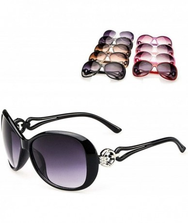 Oval Women Fashion Oval Shape UV400 Framed Sunglasses Sunglasses - Black - CS18UMO4TRO $30.02