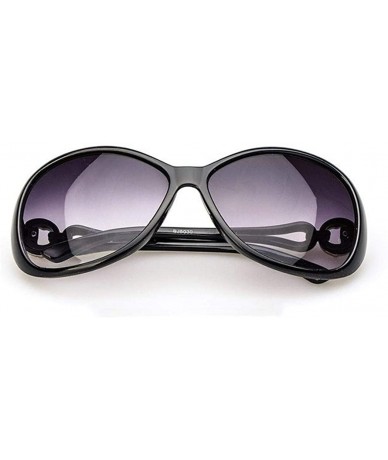 Oval Women Fashion Oval Shape UV400 Framed Sunglasses Sunglasses - Black - CS18UMO4TRO $30.02