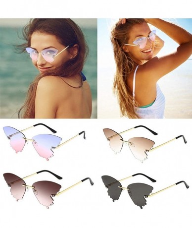 Butterfly 2020 Fashion Butterfly Sunglasses Gradient Sun Protection Glasses - F - CV190EII5A4 $24.47