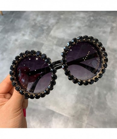 Round Fashion Luxury Round Sunglasses Women Vintage Oversized Rhinestone Sun Glasses Men Eyewear Oculos De Sol UV400 - CX197Y...