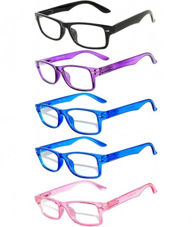 Rectangular Narrow Retro Fashion Style Rectangular Colored Frame Clear Lens Eyeglasses - C4183CYSHC4 $27.38