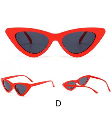 Oval Unisex Candy ColoredCat Eye Shades Integrated UV Sunglasses - D - CK18G43GR99 $14.55