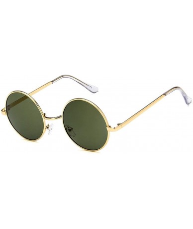 Round Fashion Round Sunglasses Old School Style Polarized Metal Sunglasses - CX18L0RER0H $20.04