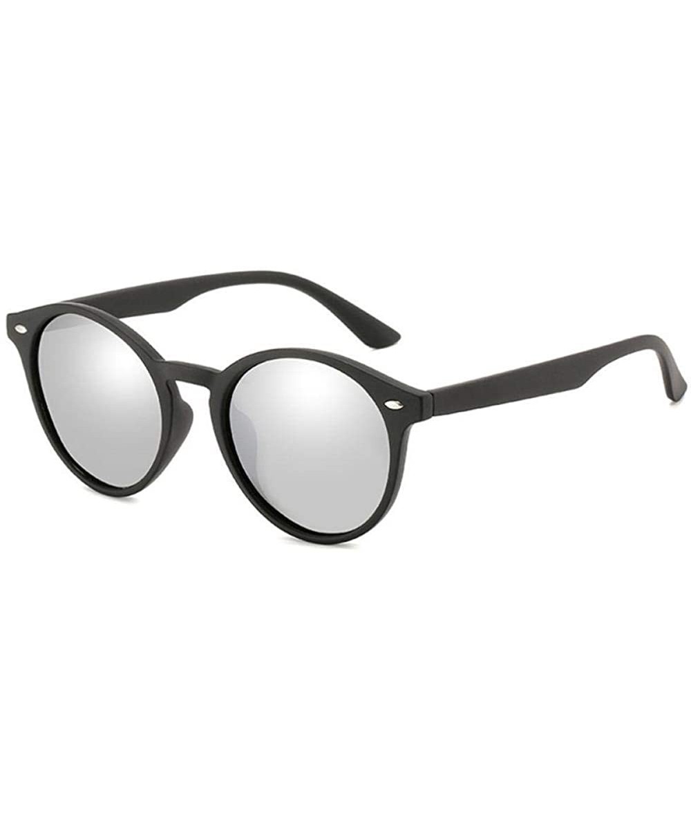 Round 2019 Round Polarized Sunglasses Men Retro Rectangle Classic Vintage SandBlue - Sandsilver - CY18YZXMRH6 $18.87