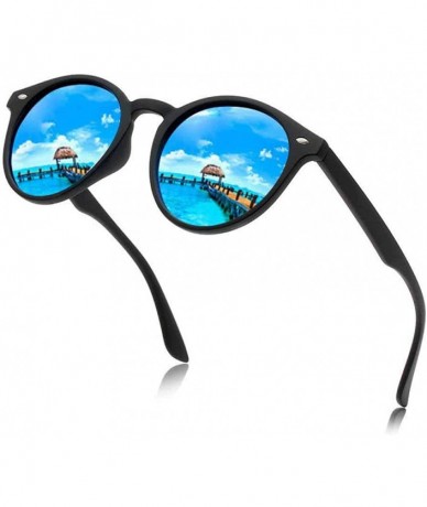 Round 2019 Round Polarized Sunglasses Men Retro Rectangle Classic Vintage SandBlue - Sandsilver - CY18YZXMRH6 $18.87