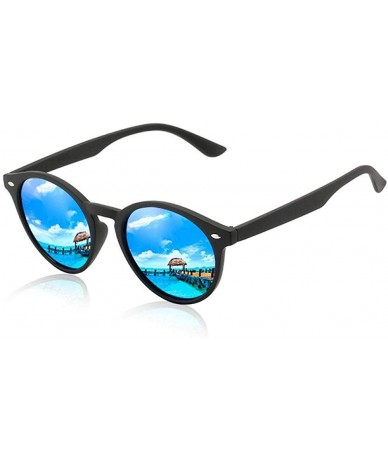 Round 2019 Round Polarized Sunglasses Men Retro Rectangle Classic Vintage SandBlue - Sandsilver - CY18YZXMRH6 $18.87