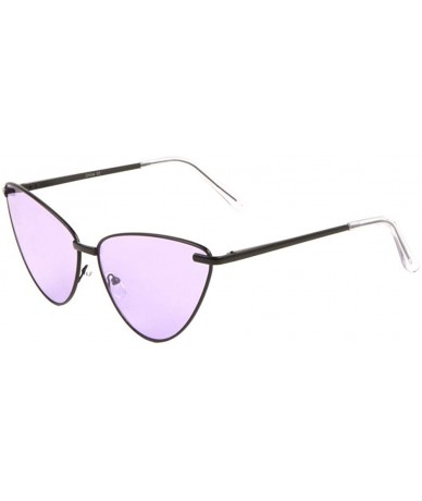 Cat Eye Color Lens Round Triangular Cat Eye Sunglasses - Purple - CI198D9ZG9O $26.35