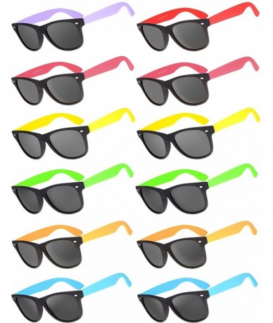 Sport Wholesale 80'S Retro Style Bulk Lot Promotional Unisex Sunglasses - 12 Pack - Sfbn-black(color Temple) - C918YQG5X7U $7...