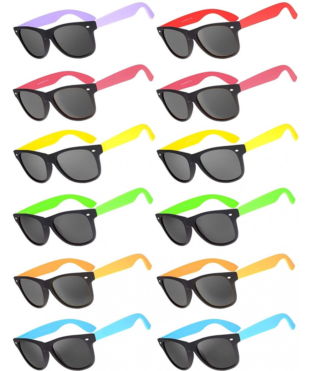 Sport Wholesale 80'S Retro Style Bulk Lot Promotional Unisex Sunglasses - 12 Pack - Sfbn-black(color Temple) - C918YQG5X7U $7...