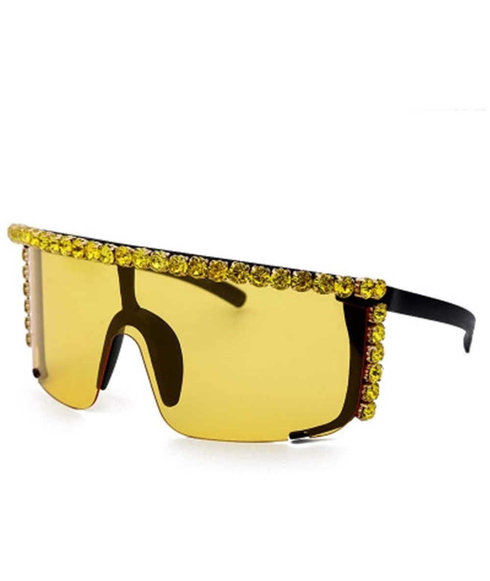 Sport Big Frame Colorful Rhinestone Sunglasses Goggles Sunglasses - 5 - CO190DUXD28 $63.44