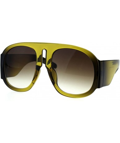 Sport Oversize Thick Temple Sport Racer Mobster Sunglasses - Green Brown - CO18G7S5NM0 $23.15