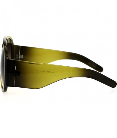 Sport Oversize Thick Temple Sport Racer Mobster Sunglasses - Green Brown - CO18G7S5NM0 $23.15