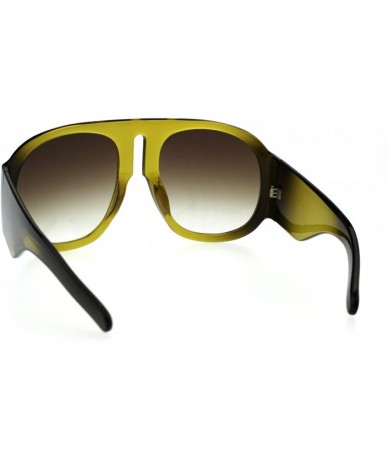 Sport Oversize Thick Temple Sport Racer Mobster Sunglasses - Green Brown - CO18G7S5NM0 $23.15