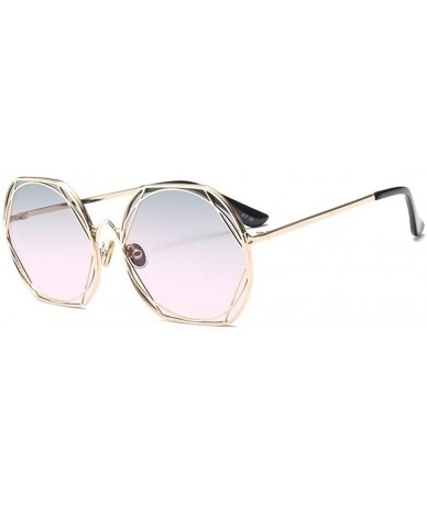 Round Round Polarized Sunglasses Ocean Color HD Lens Metal Lightweight Frame Glasses for Women - Red - C118KRCCDUL $29.76