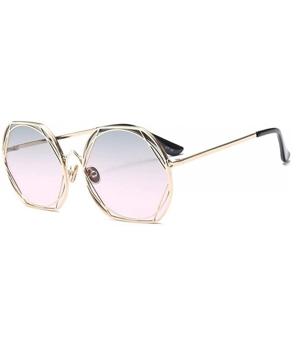 Round Round Polarized Sunglasses Ocean Color HD Lens Metal Lightweight Frame Glasses for Women - Red - C118KRCCDUL $29.76