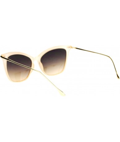 Oversized Womens Oversize Cat Eye Designer Fashion Metal Arm Sunglasses - Beige - CL12K07RIEP $17.80