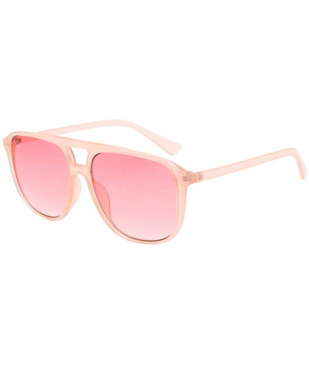 Rimless Unisex Fashion Eyewear Trend Unique Sunglasses Gradient Vintage Glasses - Pink - CU1974CLCOD $14.03