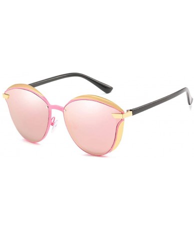 Rectangular Polarized Cat Eye Sunglasses-Thicken Round Goggle-Vintage Classic Sun Glasses - D - C2190OMQE7Z $62.58