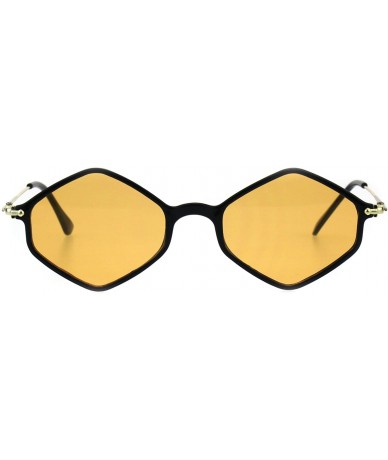 Rectangular Mens Trendy Retro Hippie Color Lens Diamond Shape Sunglasses - Black Orange - CJ18GGLSXES $23.81