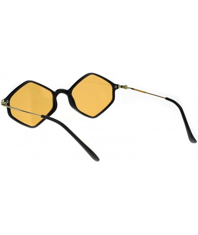 Rectangular Mens Trendy Retro Hippie Color Lens Diamond Shape Sunglasses - Black Orange - CJ18GGLSXES $23.81