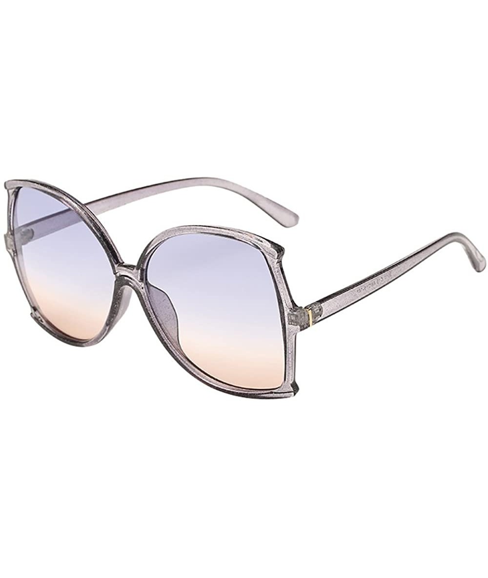 Square Women Man Vintage Big Frame Irregular Shape Sunglasses-Eyewear Retro Unisex - D - C518Q530AZK $17.50