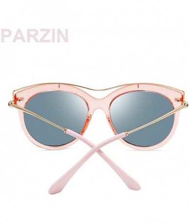 Round Vintage Polarized Sunglasses for Women with UV400 Protection Round Lens - Cateye Pink - CU18Q8N04HT $27.48