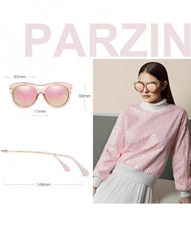 Round Vintage Polarized Sunglasses for Women with UV400 Protection Round Lens - Cateye Pink - CU18Q8N04HT $27.48