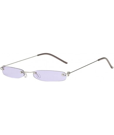 Rimless Fashion Polarized Sunglasses - REYO Vintage Transparent Small Frame Sunglasses Retro Eyewear For Men/Women - C - CH18...