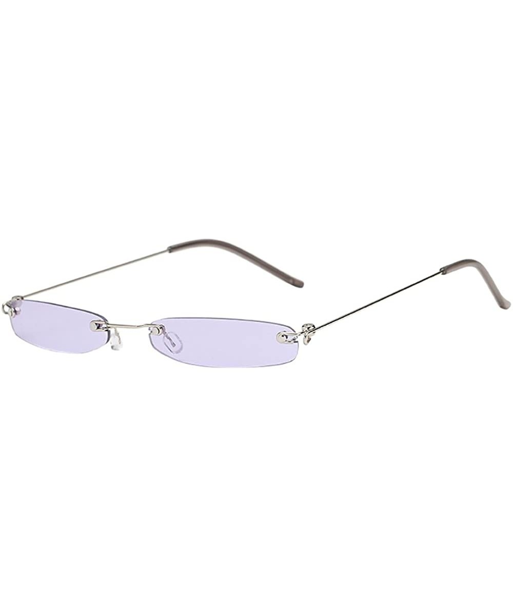 Rimless Fashion Polarized Sunglasses - REYO Vintage Transparent Small Frame Sunglasses Retro Eyewear For Men/Women - C - CH18...