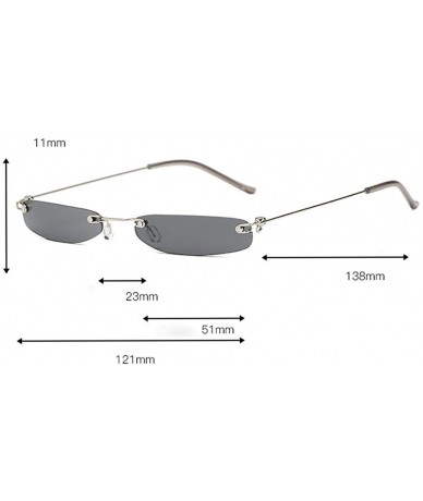 Rimless Fashion Polarized Sunglasses - REYO Vintage Transparent Small Frame Sunglasses Retro Eyewear For Men/Women - C - CH18...