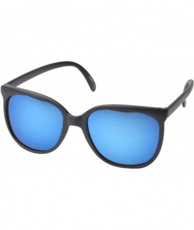 Wayfarer Large Women Retro Square Sunglasses Sporty Reflective Lens UV400 - Blue - CC11NUXS021 $18.87