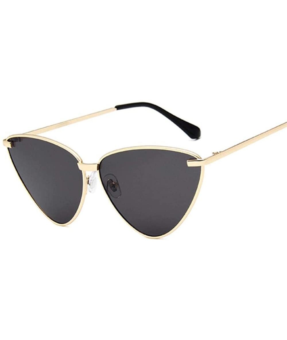 Aviator Cat Eye Sunglasses Women Vintage Retro Ladies Brand Designer Sun GoldTransPink - Goldgray - CZ18XQZ8Y7Q $17.21