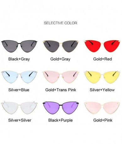 Aviator Cat Eye Sunglasses Women Vintage Retro Ladies Brand Designer Sun GoldTransPink - Goldgray - CZ18XQZ8Y7Q $17.21