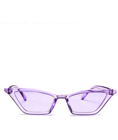 Rimless Polarized Exaggerated Irregular Shaped Eye Sunglasses For Women - Mirrored Lens Goggle Eyewear - Purple - C2196EZCSOG...