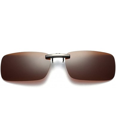 Rimless Clip on Sunglasses Men Accessories Women Polarized Night Vision Glasses - Coffee - C018E9UDIZ2 $18.15