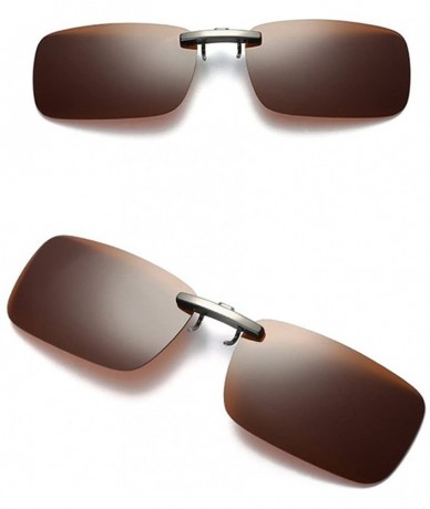 Rimless Clip on Sunglasses Men Accessories Women Polarized Night Vision Glasses - Coffee - C018E9UDIZ2 $18.15