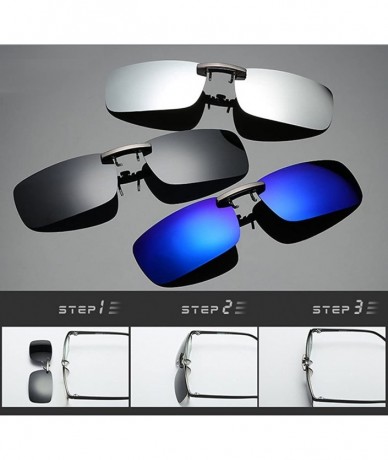 Rimless Clip on Sunglasses Men Accessories Women Polarized Night Vision Glasses - Coffee - C018E9UDIZ2 $18.15