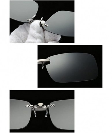 Rimless Clip on Sunglasses Men Accessories Women Polarized Night Vision Glasses - Coffee - C018E9UDIZ2 $18.15