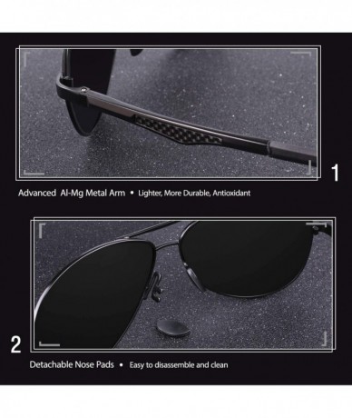 Oversized Classic Military Style Pilot Polarized Sunglasses Spring Hinges Al-Mg for mens womens MOS1 - CC17YINKQ2Q $30.02