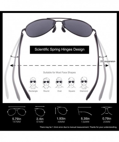 Oversized Classic Military Style Pilot Polarized Sunglasses Spring Hinges Al-Mg for mens womens MOS1 - CC17YINKQ2Q $30.02