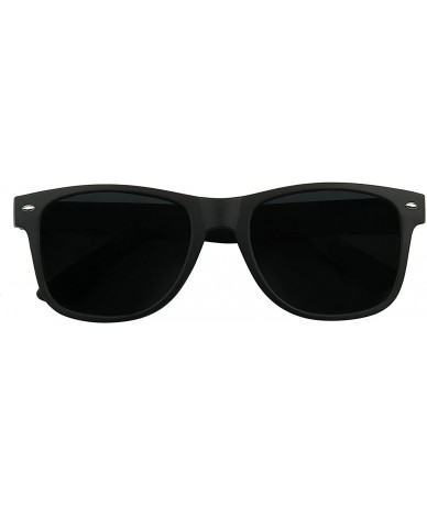 Shield Super Dark Black Sunglasses UV Protection Lens Spring Hinge 80s Vintage Retro Inspired Shades - CZ18QYM8OTI $19.41