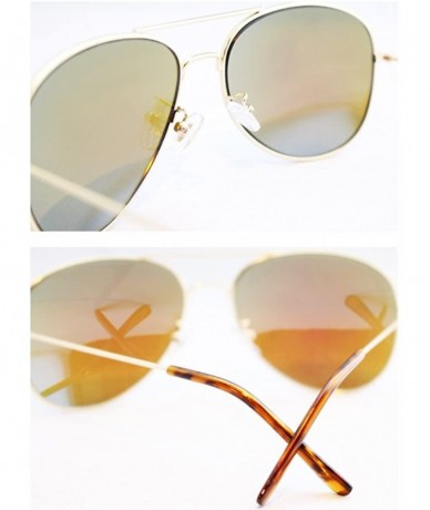 Aviator Men's UV Cut Teardrop Type Sunglasses - Gold/Blue Mirror - CE126APQEK9 $18.13