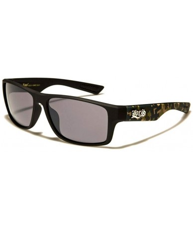 Square Classic Square Camo Wrap Around Sport Sunglasses - Matte Black & Green Digital Camo - CI18X8SSGOH $24.34