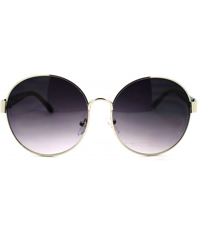 Oval 90s Pop Star Oversized Oval Womens Metal Frame Fashion Sunglasses - Silver - C711L5NMG5P $18.79