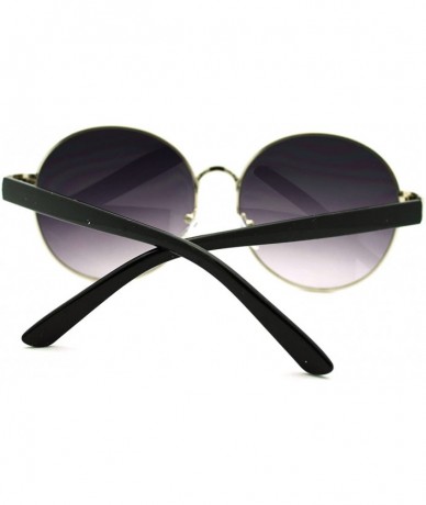 Oval 90s Pop Star Oversized Oval Womens Metal Frame Fashion Sunglasses - Silver - C711L5NMG5P $18.79