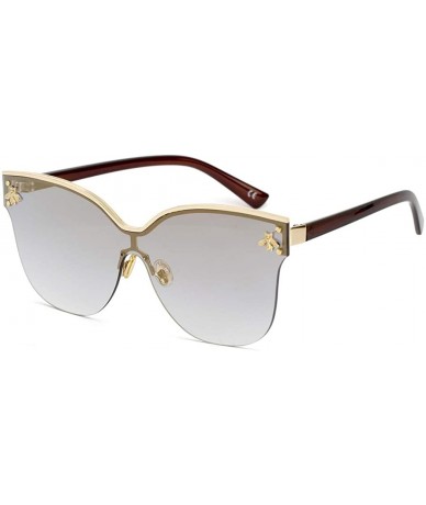 Aviator Fashion big frame one-piece sunglasses- PC lens metal frame trend sunglasses - A - CI18S9RUHDW $82.01