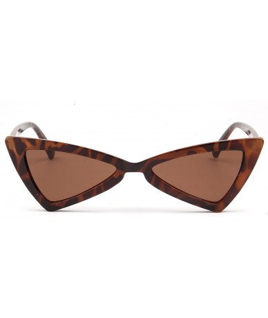 Oversized Cromilo Retro Vintage Cat Eye Sunglasses for Women Small Triangle Clout Goggles - Brown - CB18CUUR87C $24.06