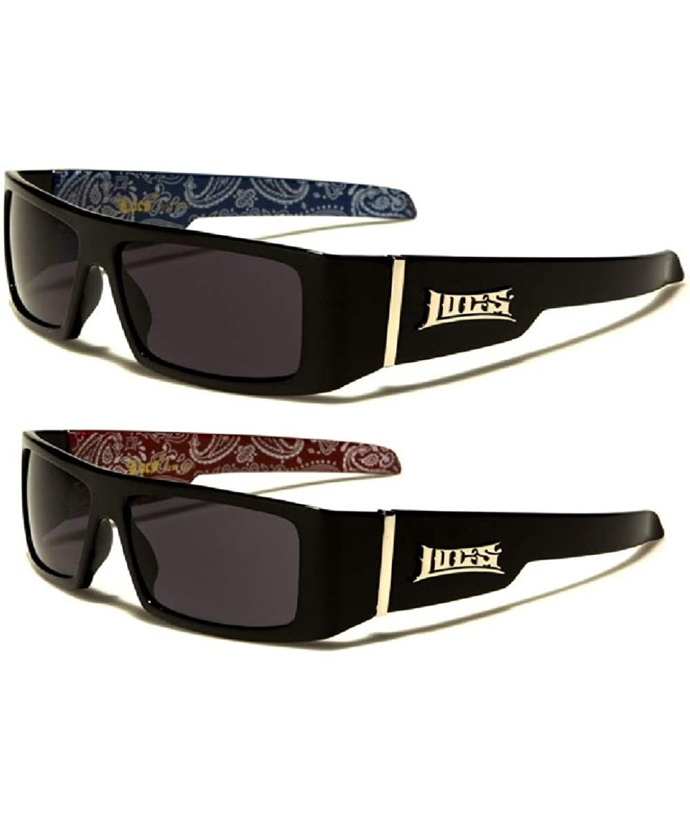 Wrap Gangsta Sunglasses Various Combos 58 Style - 2 Pack Blue Bandana and Red Bandana - CC199LX9NNG $25.54