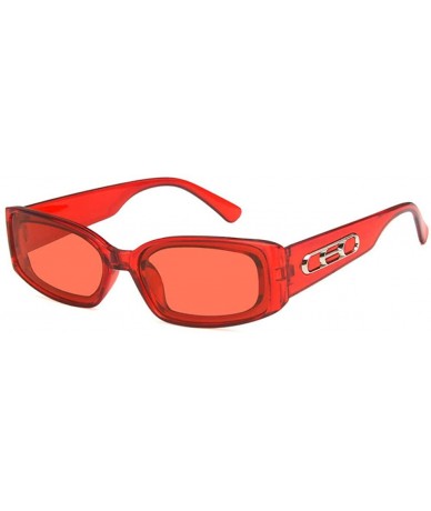 Round Sunglasses Trendy Small Rectangular Sunglasses Women Retro Lady Tiny Square Rectangle Red Sun Glasses - C2 - C618U469N2...